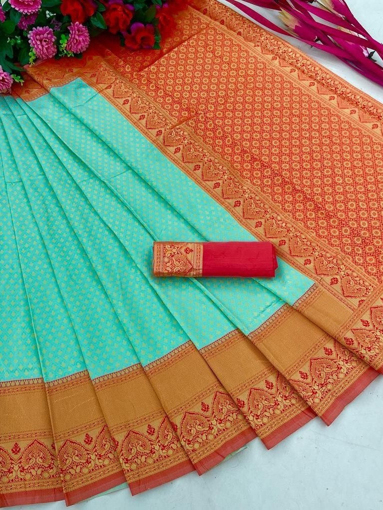 Semi Silk Kanjeevaram Elegant Design Saree