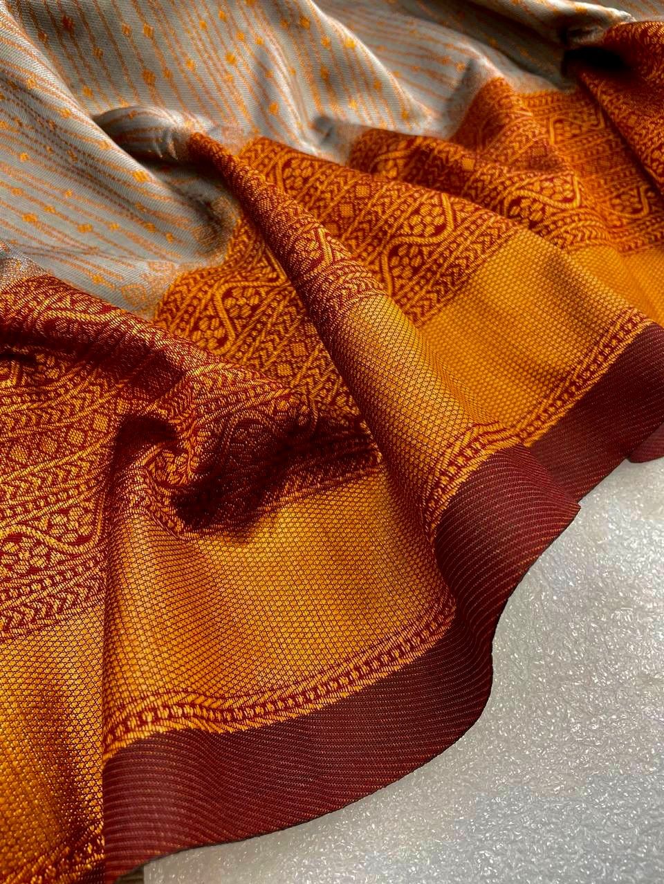 Semi Silk Kanjeevaram Elegant Design Saree