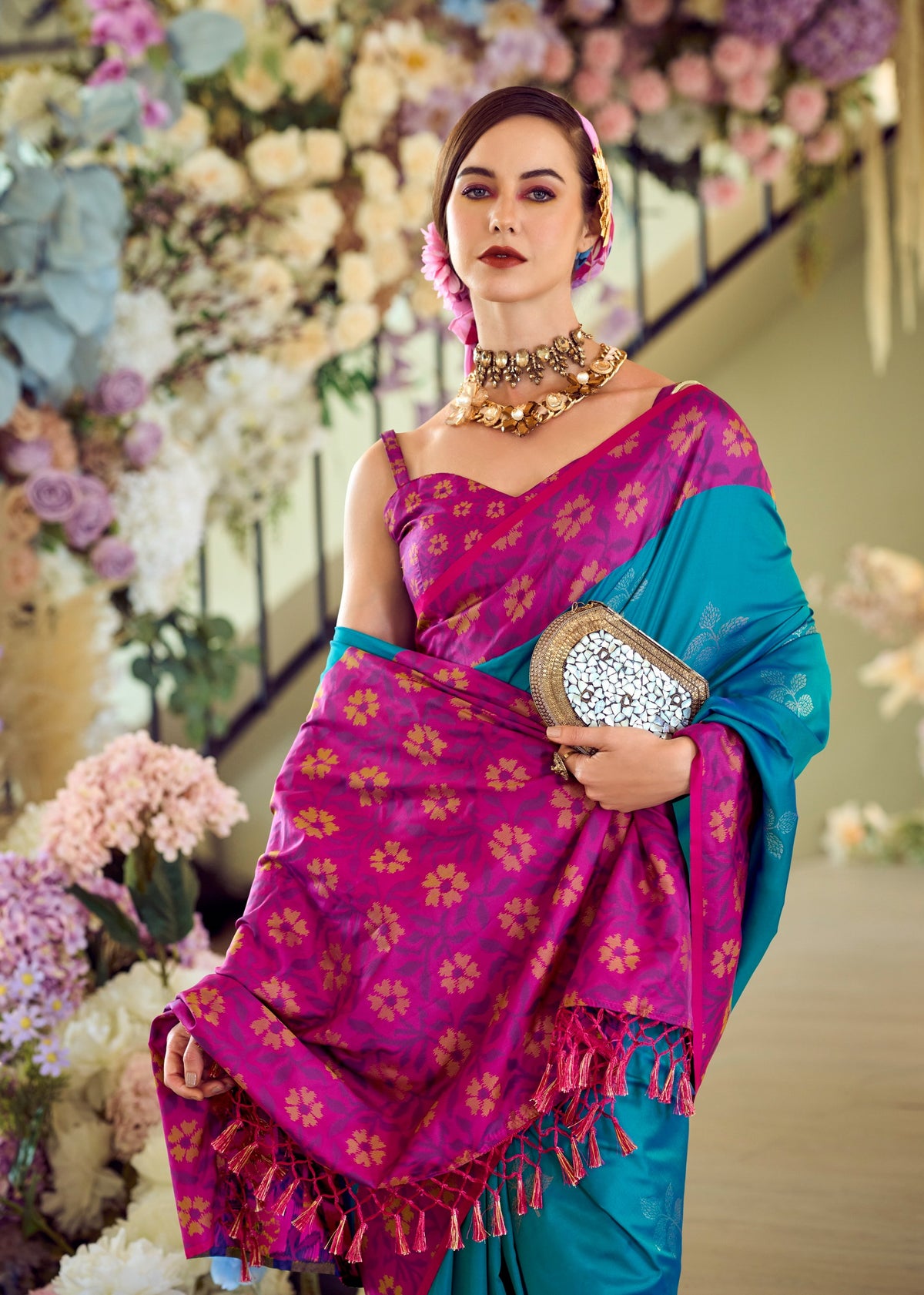 Buy Elegant Soft Silk Saree with Ikkat Border A Perfect Fusion of Tradition & Style