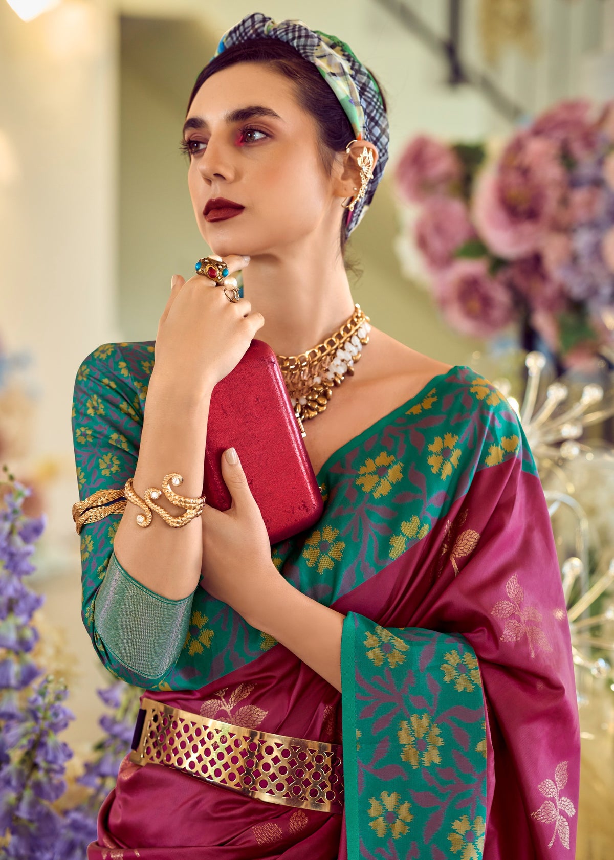 Buy Elegant Soft Silk Saree with Ikkat Border A Perfect Fusion of Tradition & Style