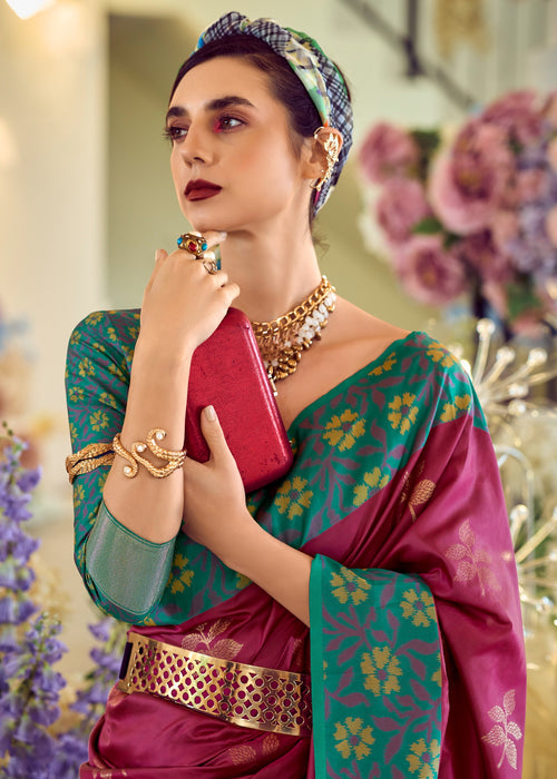 Buy Elegant Soft Silk Saree with Ikkat Border A Perfect Fusion of Tradition & Style