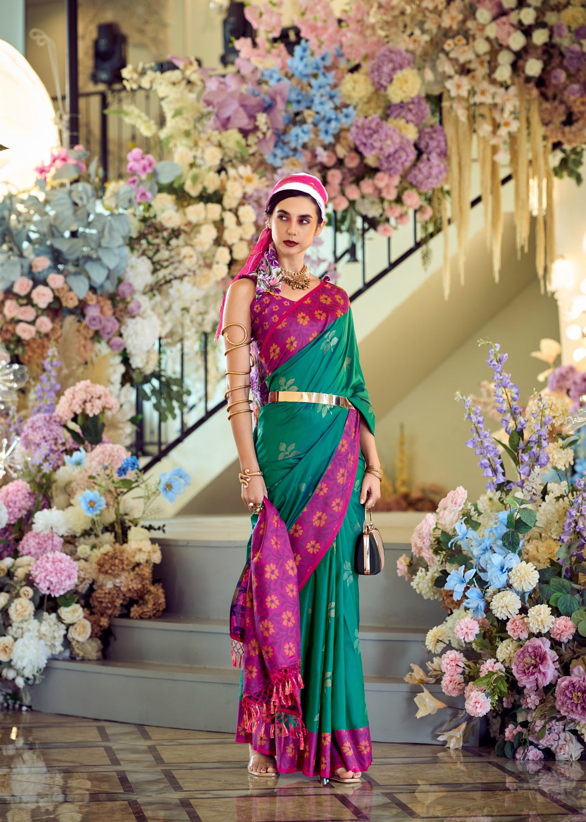 Buy Elegant Soft Silk Saree with Ikkat Border A Perfect Fusion of Tradition & Style