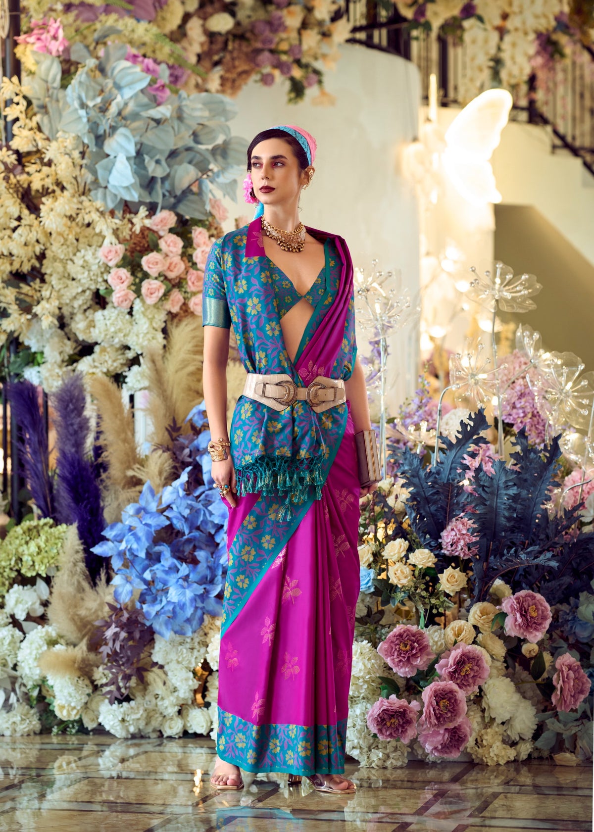 Buy Elegant Soft Silk Saree with Ikkat Border A Perfect Fusion of Tradition & Style