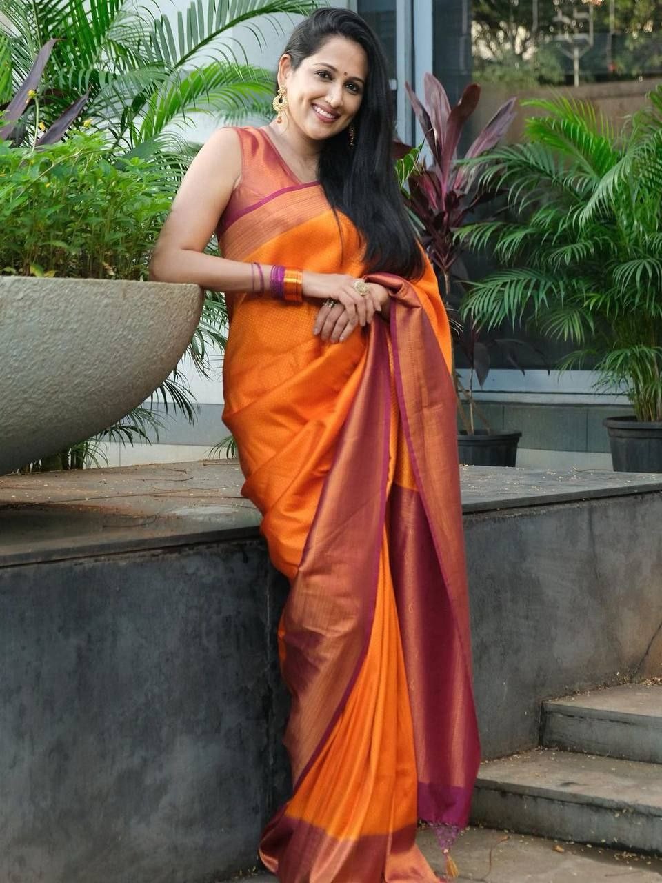 Semi Silk Kanjeevaram Elegant Design Saree