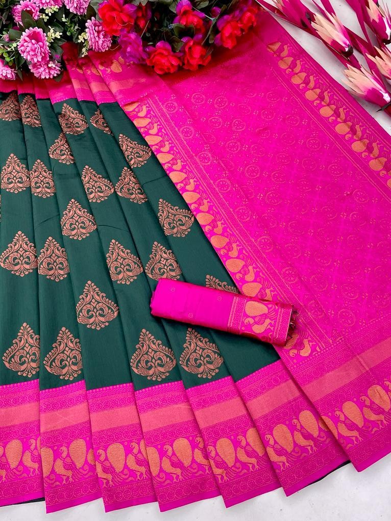 Semi Silk Kanjeevaram Elegant Design Saree