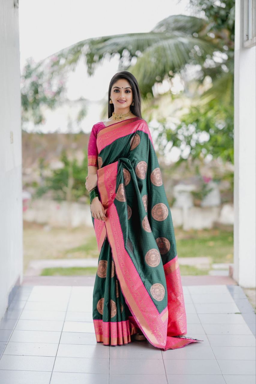Semi Silk Kanjeevaram Elegant Design Saree
