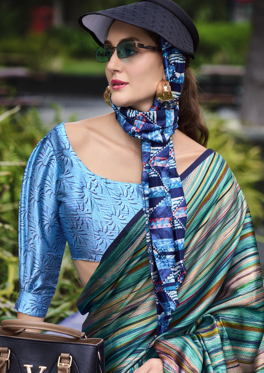 Buy Elegant Pure Satin Silk Saree with Designer Digital Print A Fusion of Tradition & Modern Art