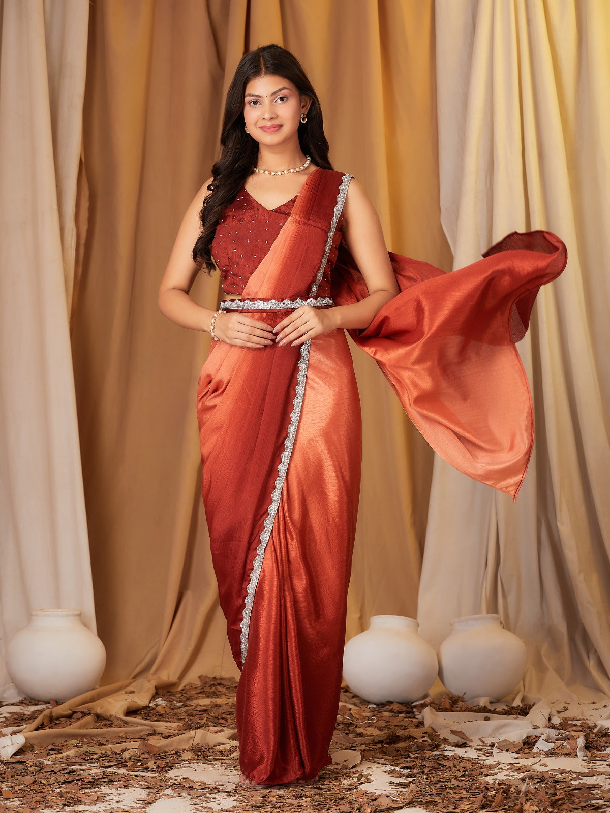 Buy Stunning Ombre Saree with Belt Modern Elegance Meets Traditional Charm