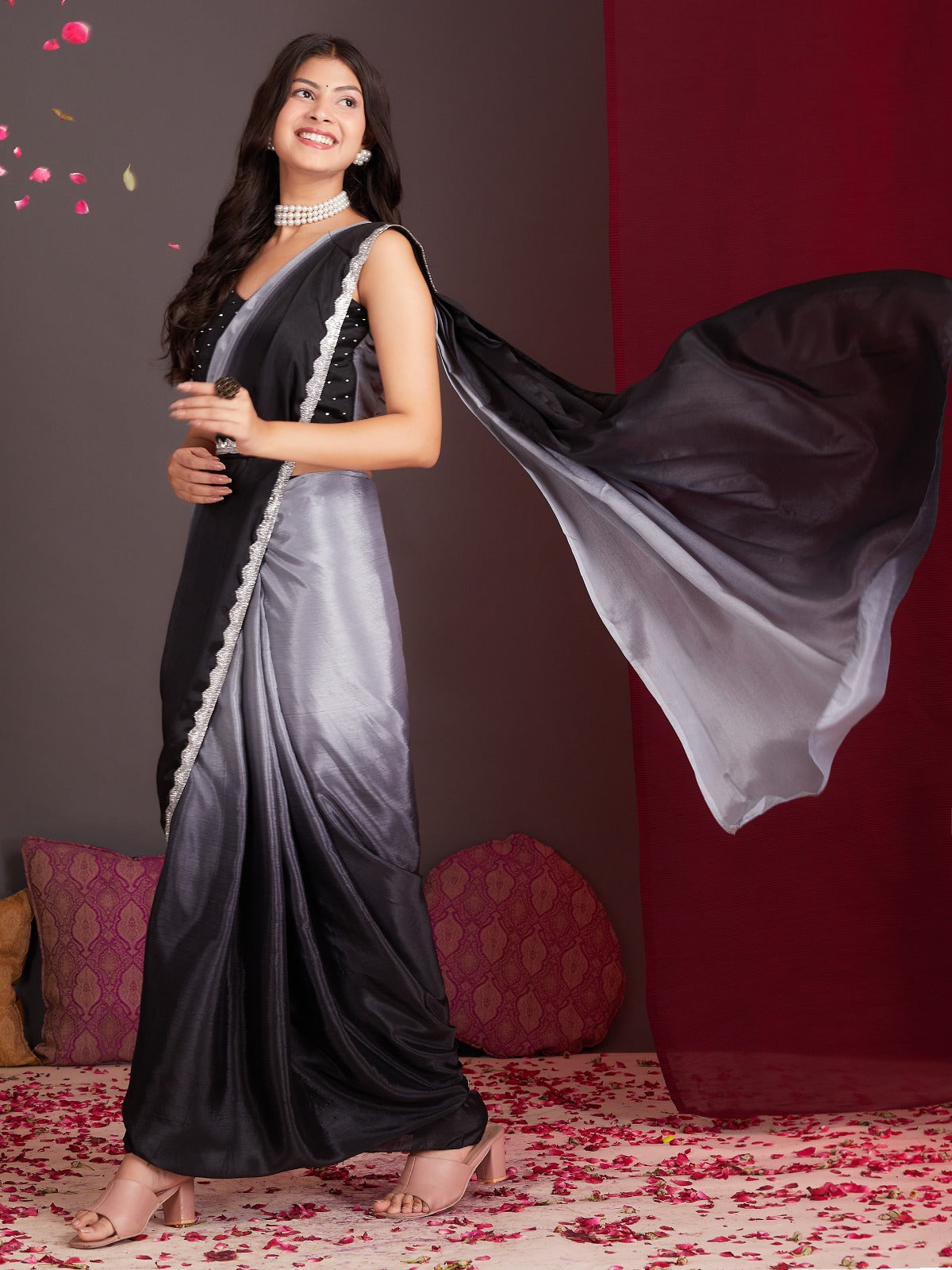 Buy Stunning Ombre Saree with Belt Modern Elegance Meets Traditional Charm