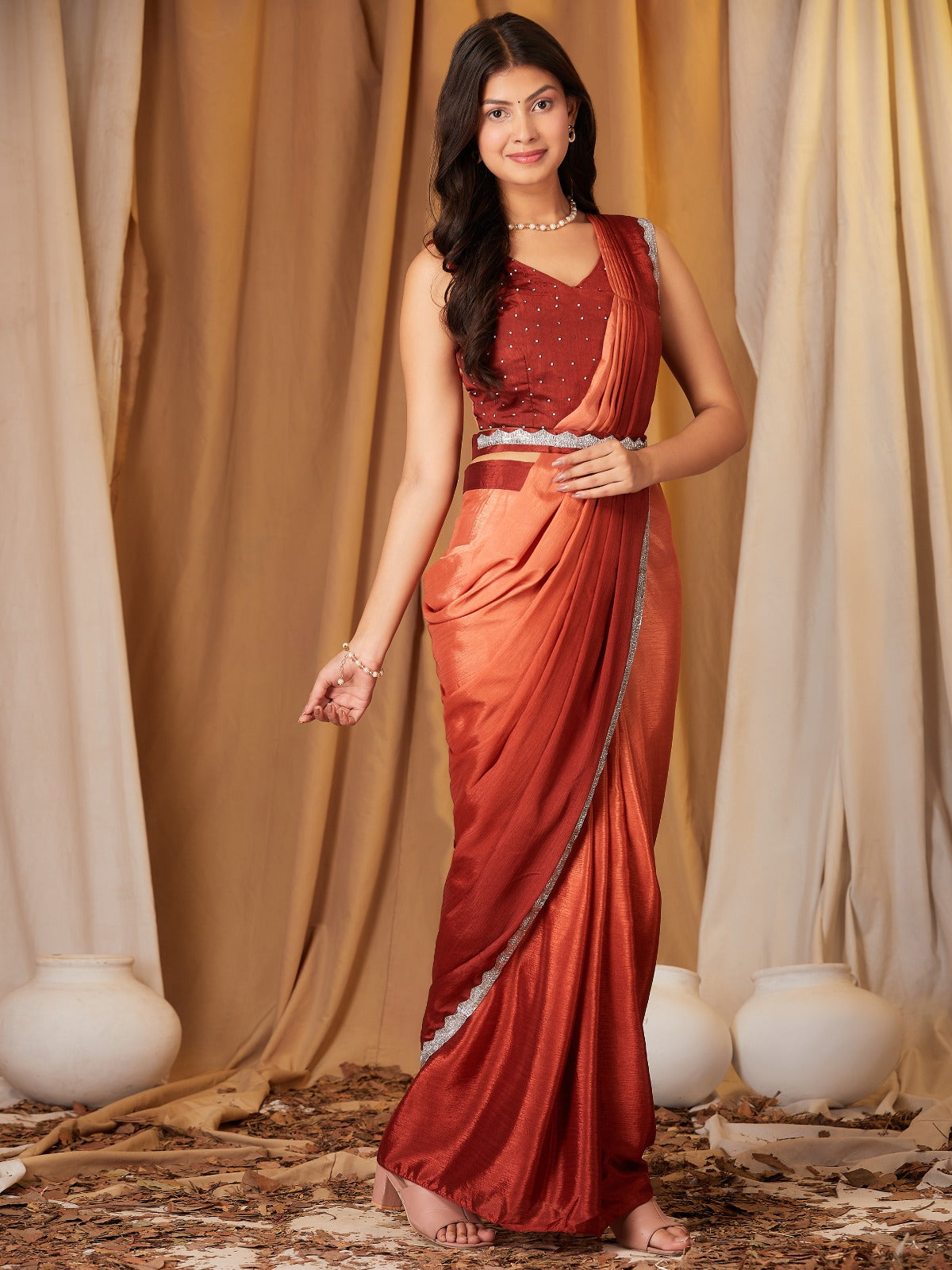 Buy Stunning Ombre Saree with Belt Modern Elegance Meets Traditional Charm