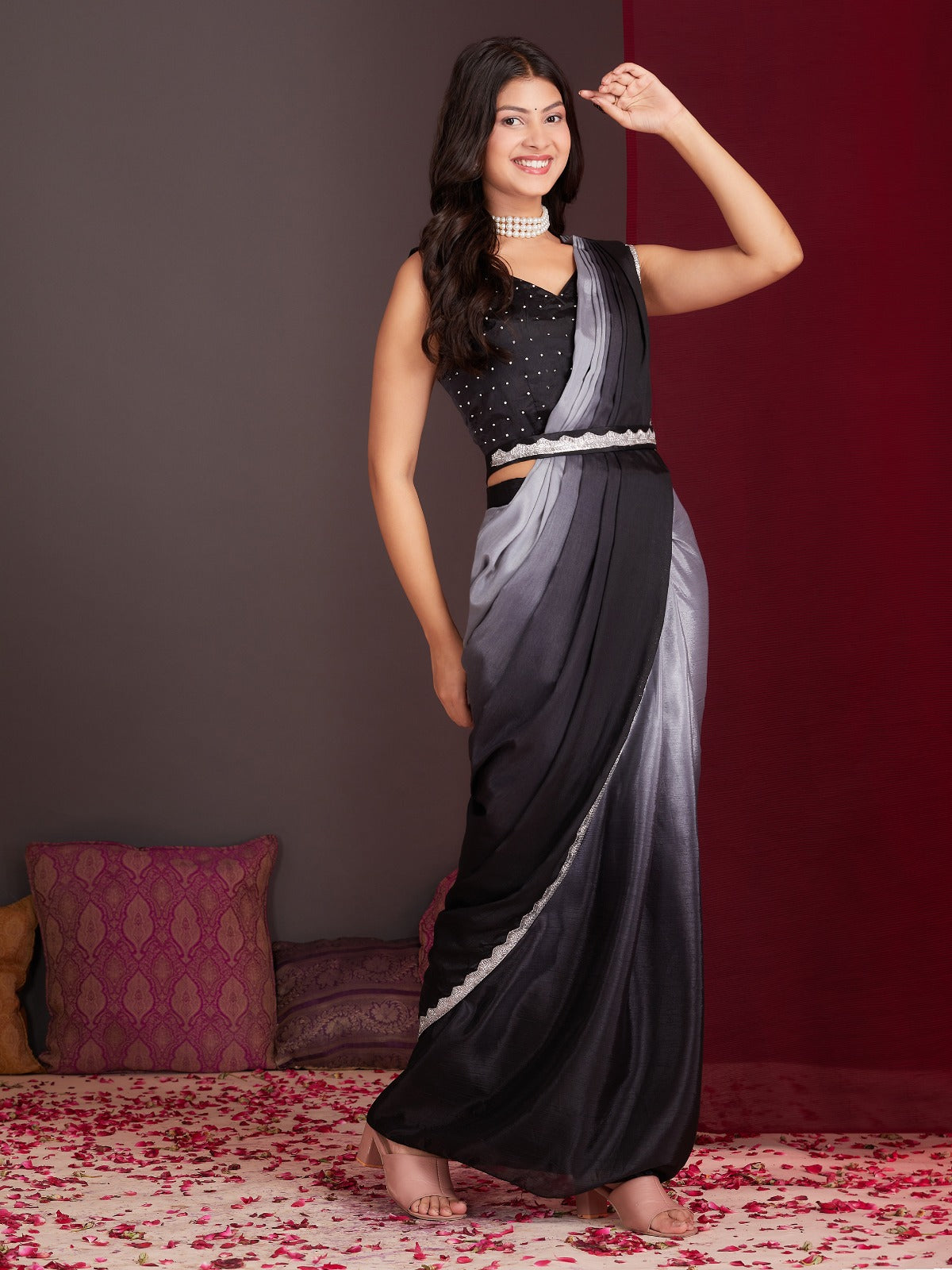 Buy Stunning Ombre Saree with Belt Modern Elegance Meets Traditional Charm
