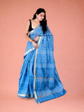 Firozi Buti Hand Block Printed Maheshwari Silk Saree 1079
