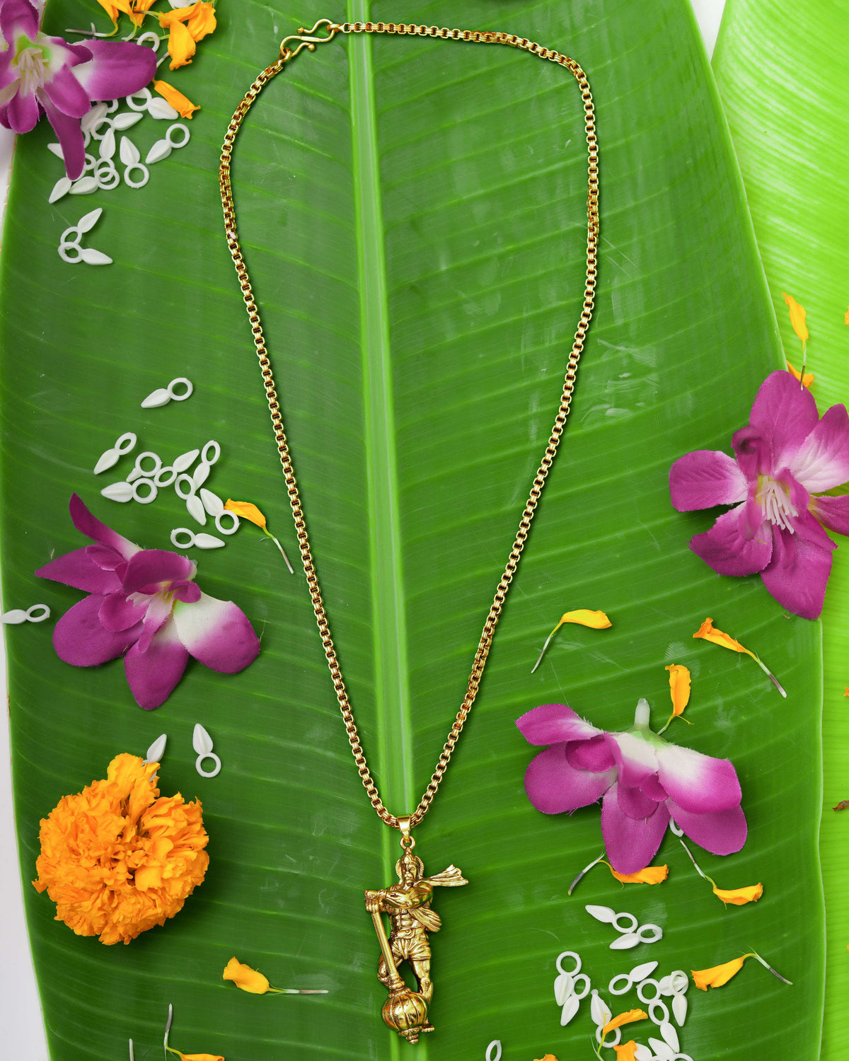 The Ramayana Collection Gold-Plated Lord Hanuman Gada Pendant & Chain