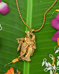The Sacred Epics Collection Gold-Plated Radha Krishna Divine Love Pendant & Chain