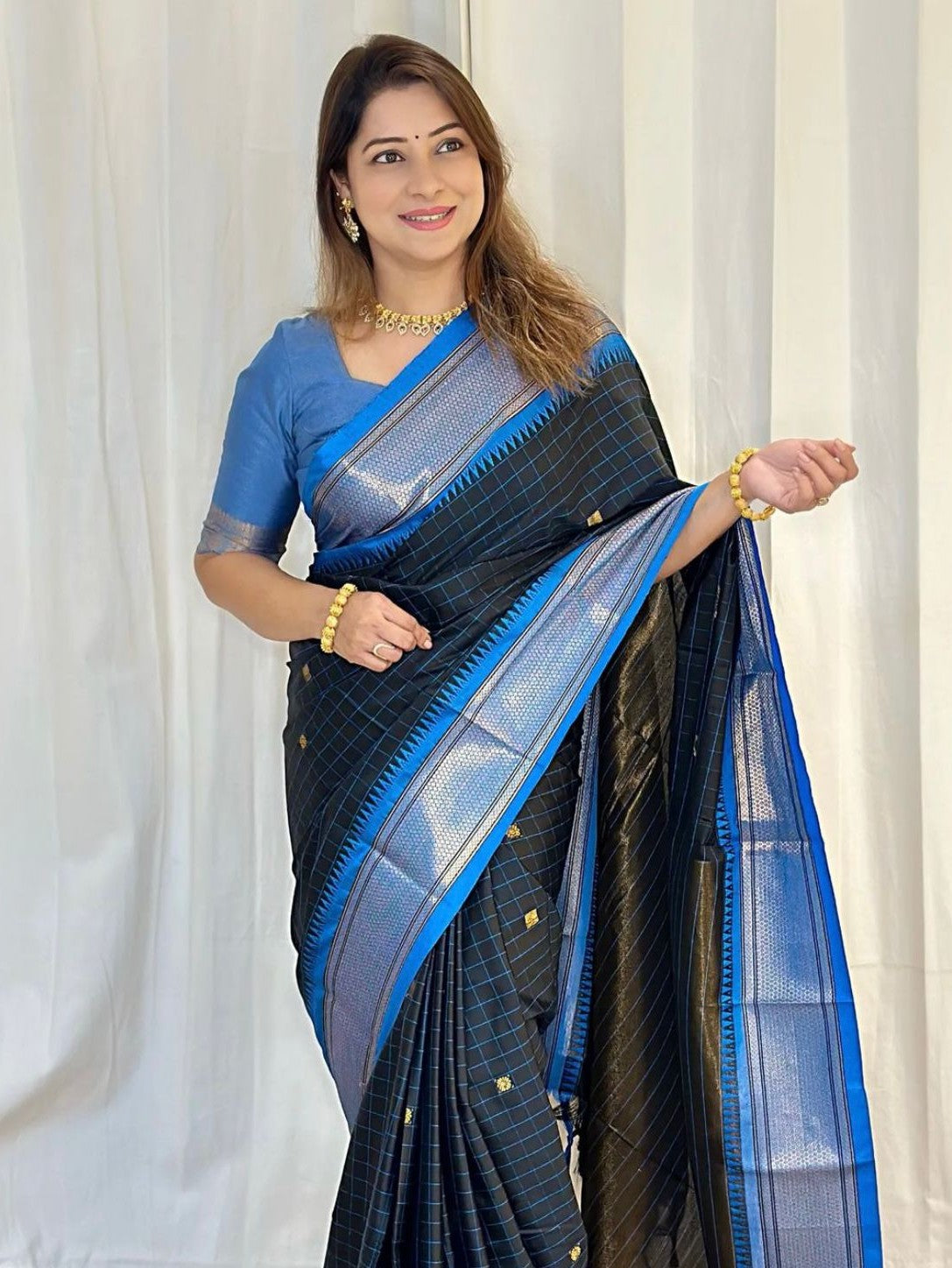 Semi Silk Kanjeevaram Elegant Design Saree