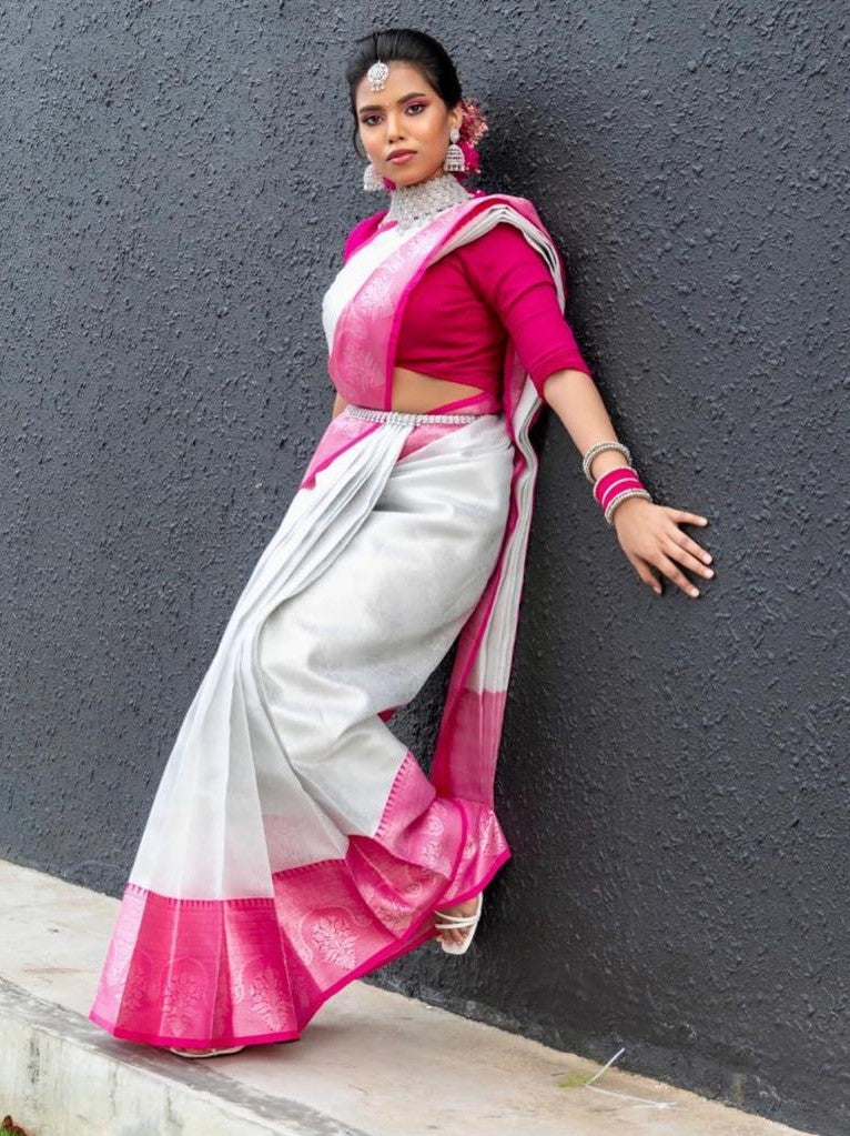 Semi Silk Kanjeevaram Elegant Design Saree