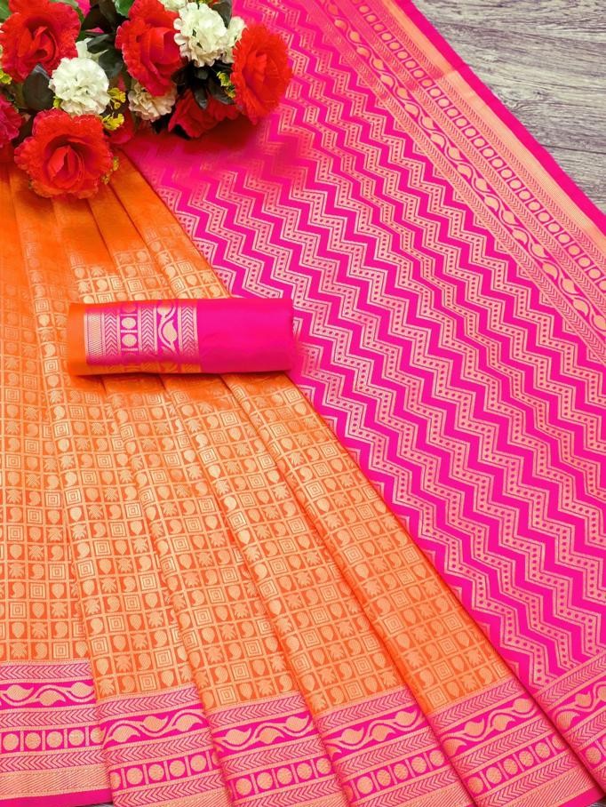Semi Silk Kanjeevaram Elegant Design Saree