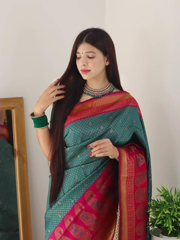 Semi Silk Kanjeevaram Elegant Design Saree