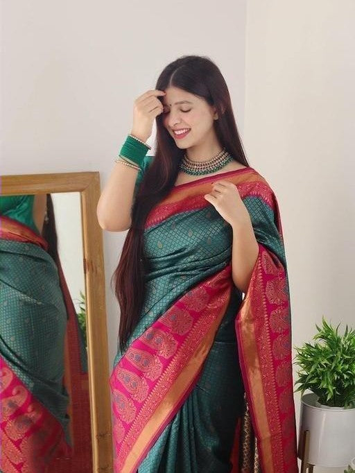 Semi Silk Kanjeevaram Elegant Design Saree