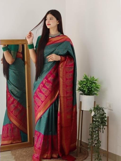 Semi Silk Kanjeevaram Elegant Design Saree
