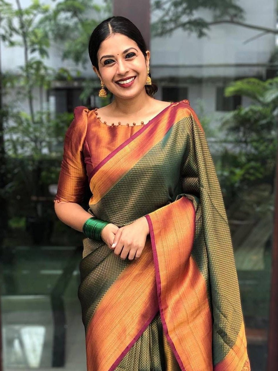 Semi Silk Kanjeevaram Elegant Design Saree