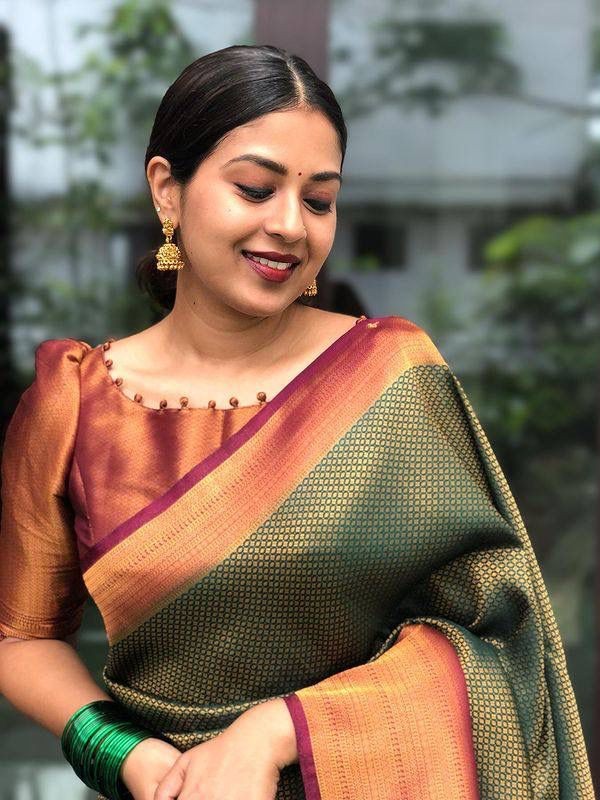 Semi Silk Kanjeevaram Elegant Design Saree