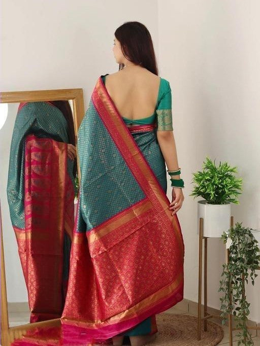 Semi Silk Kanjeevaram Elegant Design Saree