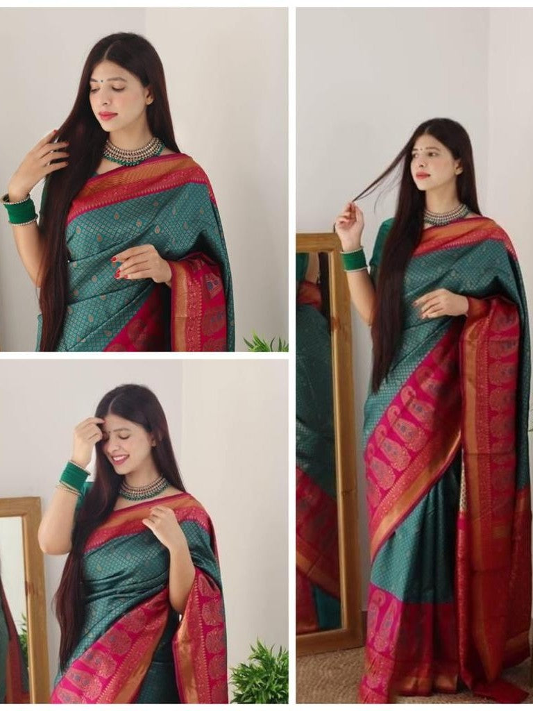 Semi Silk Kanjeevaram Elegant Design Saree