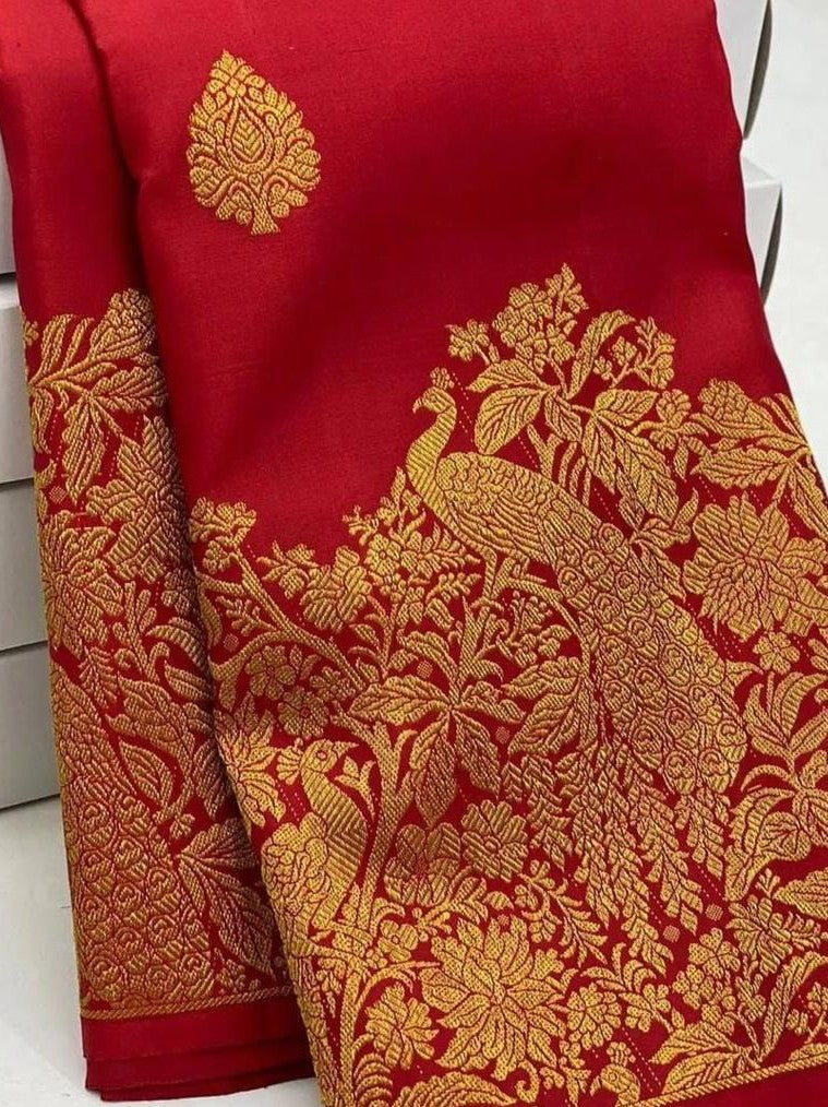 Semi Silk Kanjeevaram Elegant Design Saree