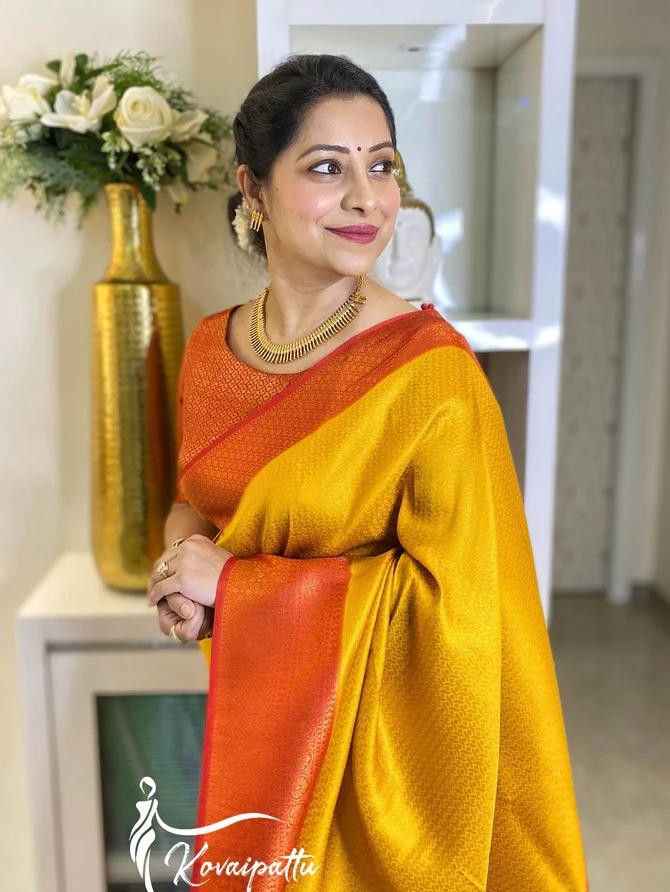 Semi Silk Kanjeevaram Elegant Design Saree