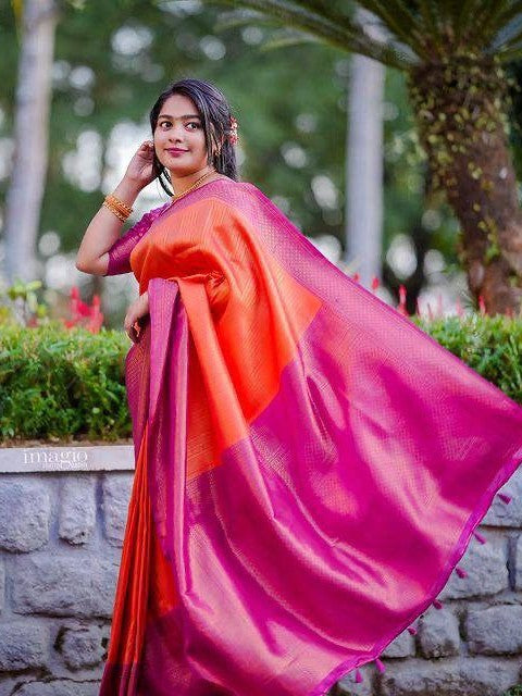 Semi Silk Kanjeevaram Elegant Design Saree