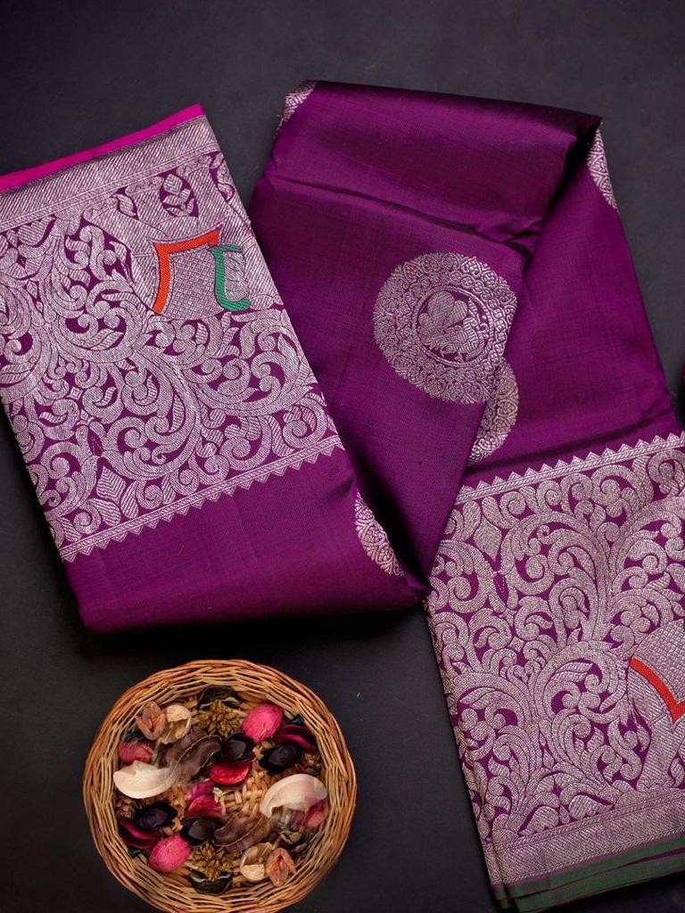 Semi Silk Kanjeevaram Elegant Design Saree