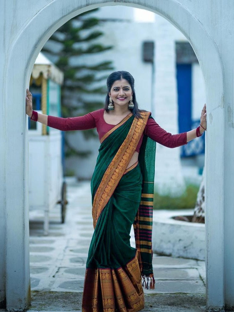 Semi Silk Kanjeevaram Elegant Design Saree