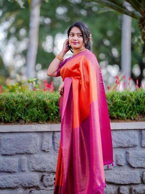 Semi Silk Kanjeevaram Elegant Design Saree