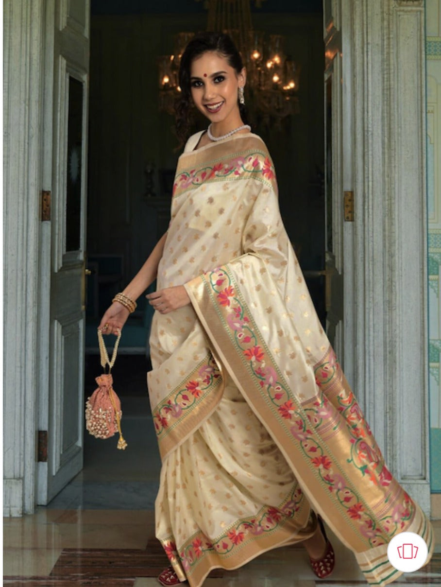Semi Silk Kanjeevaram Elegant Design Saree