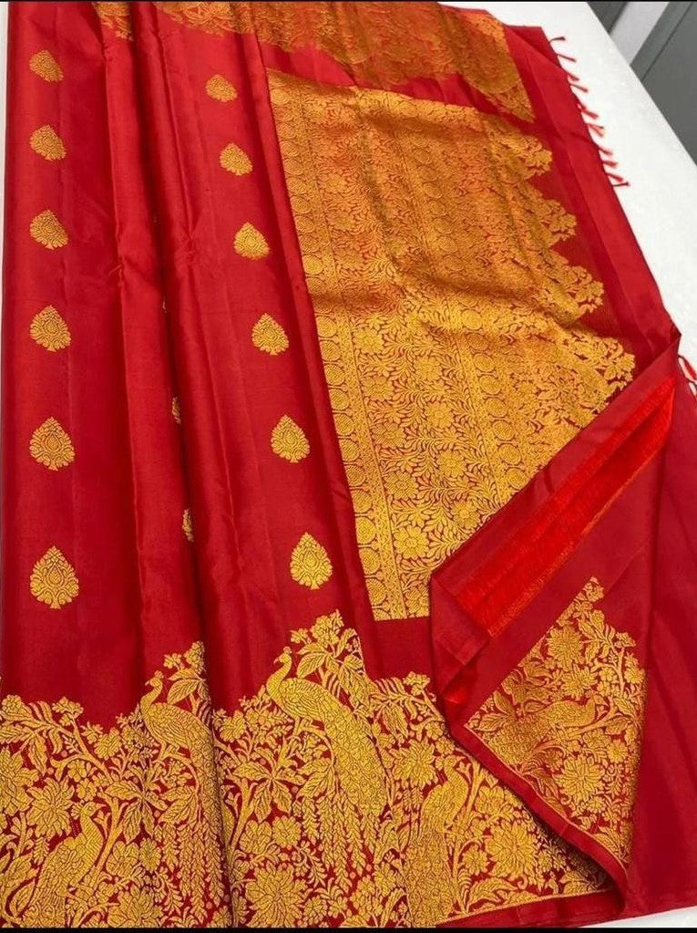 Semi Silk Kanjeevaram Elegant Design Saree