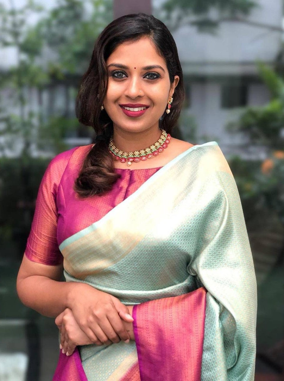 Semi Silk Kanjeevaram Elegant Design Saree