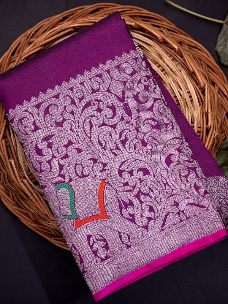 Semi Silk Kanjeevaram Elegant Design Saree