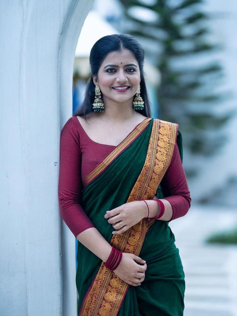 Semi Silk Kanjeevaram Elegant Design Saree