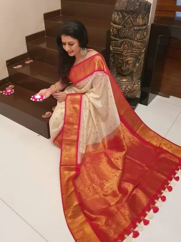 Semi Silk Kanjeevaram Elegant Design Saree