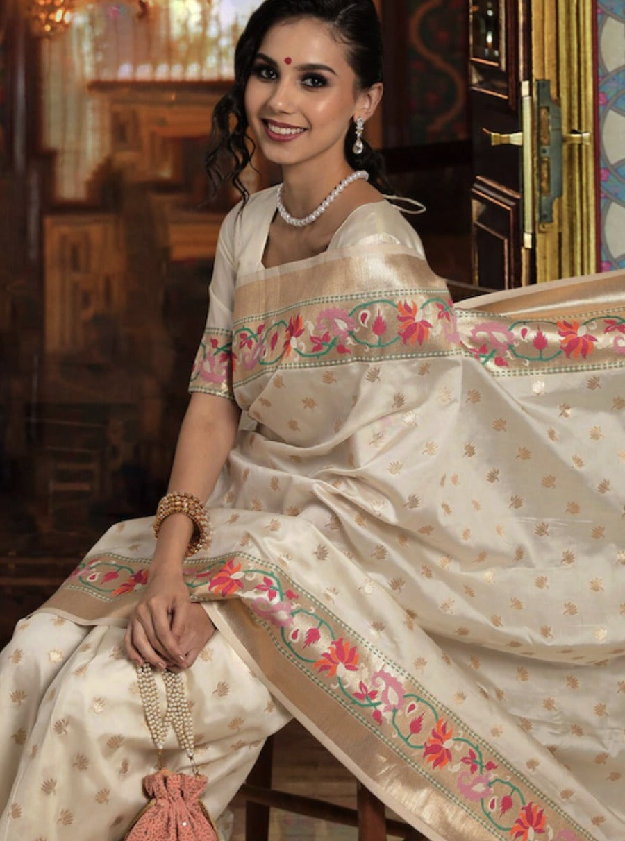 Semi Silk Kanjeevaram Elegant Design Saree