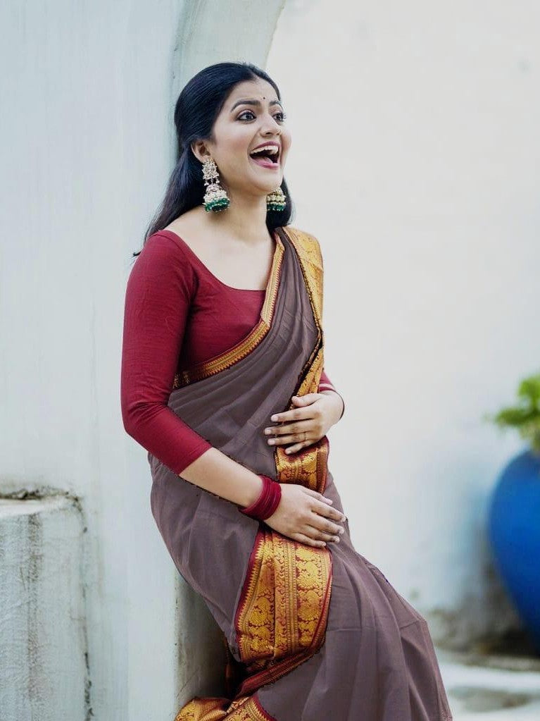 Semi Silk Kanjeevaram Elegant Design Saree