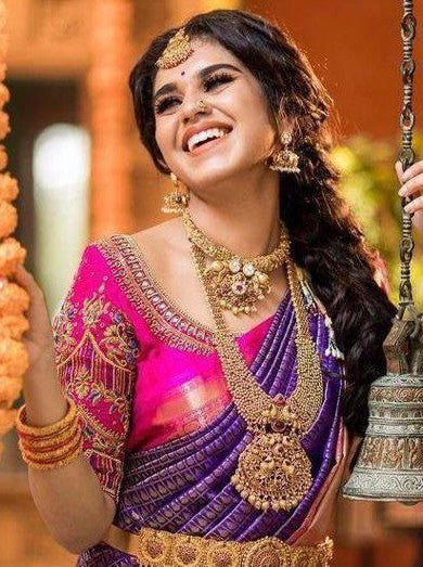 Semi Silk Kanjeevaram Elegant Design Saree