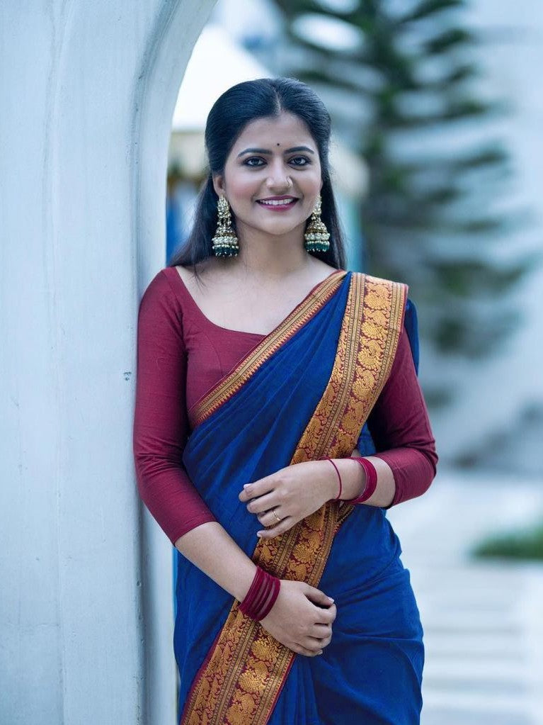 Semi Silk Kanjeevaram Elegant Design Saree