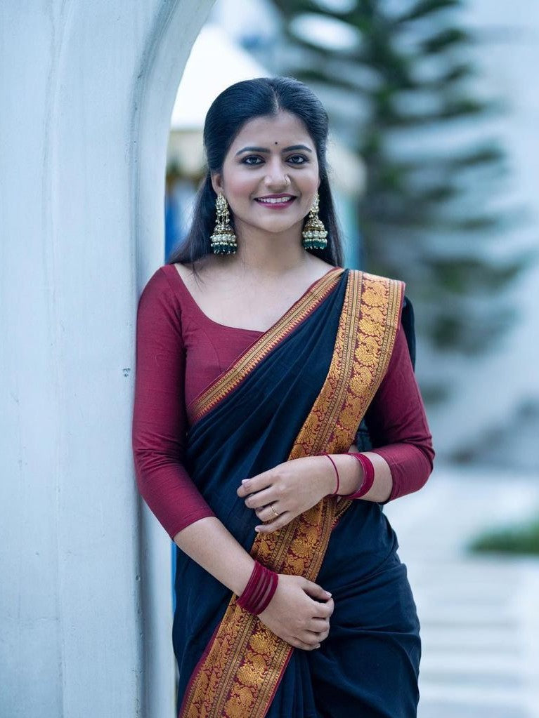 Semi Silk Kanjeevaram Elegant Design Saree