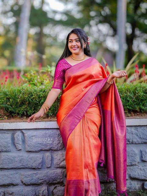 Semi Silk Kanjeevaram Elegant Design Saree
