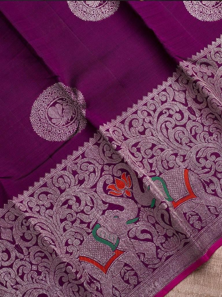 Semi Silk Kanjeevaram Elegant Design Saree