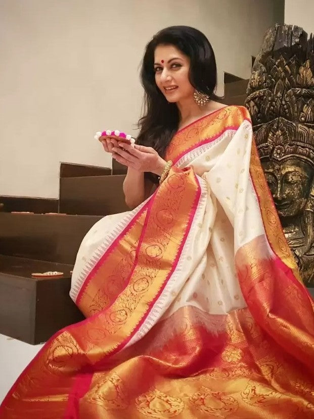 Semi Silk Kanjeevaram Elegant Design Saree