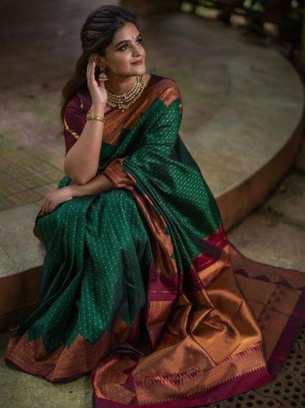 Semi Silk Kanjeevaram Elegant Design Saree