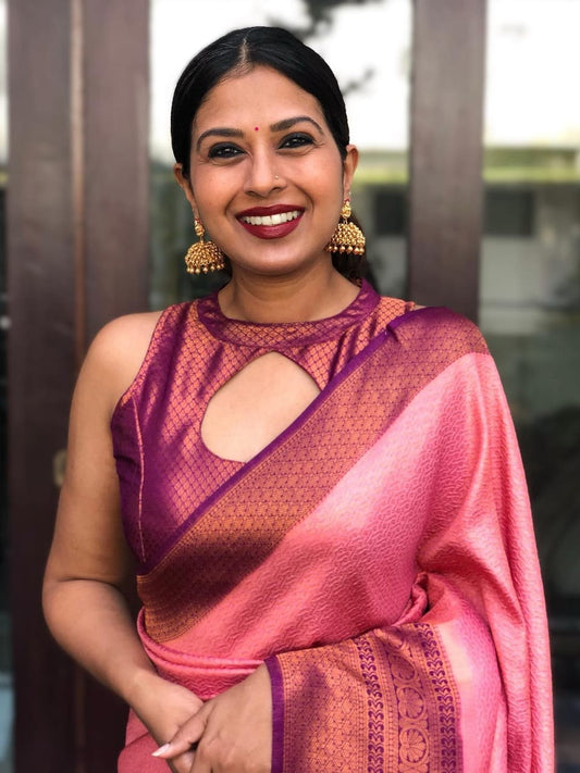 Semi Silk Kanjeevaram Elegant Design Saree